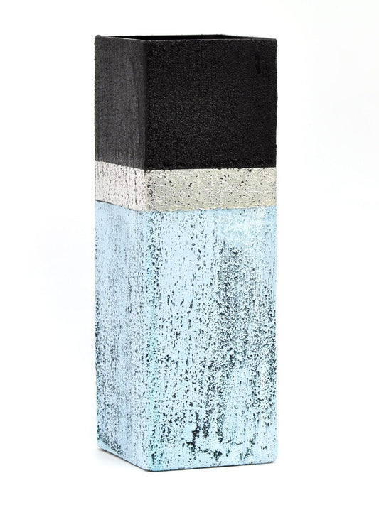 Stone imitation glass vase | Table vase 12 inch | Handpainted vase for flowers | Art Glass Square Vase | Interior Design | Home Decor | 6360/300/sh139.2