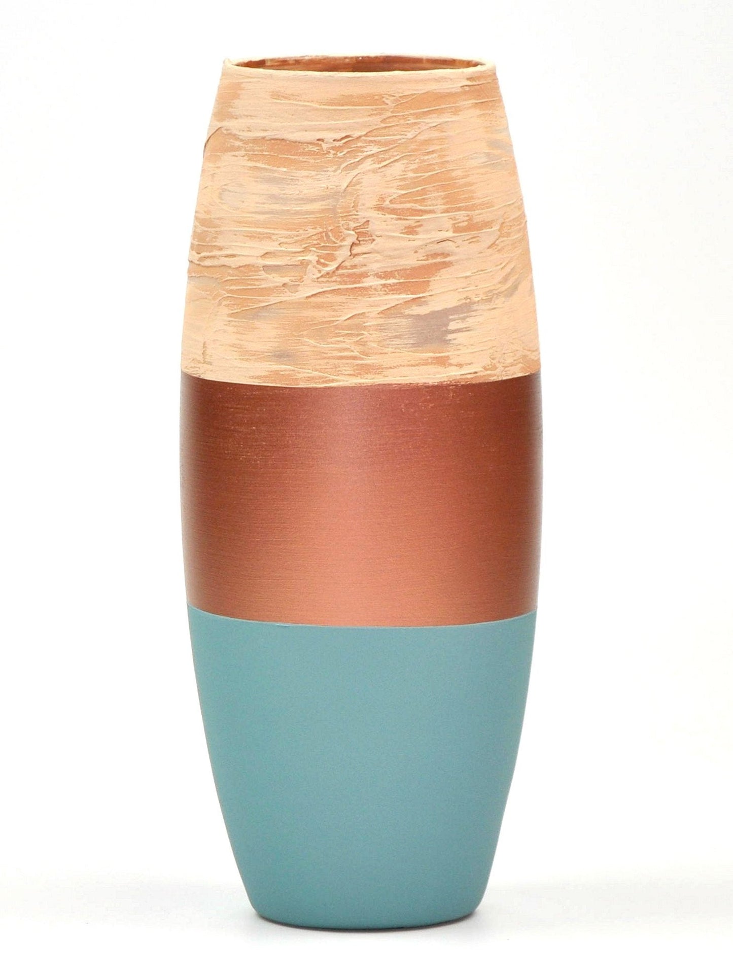 Handpainted Art Glass Oval Vase for Flowers | Copper Interior Design | Home Decor | Table vase | 7736/250/sh170