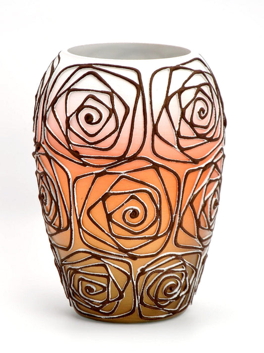 Handpainted Glass Art Bud Vase | Interior Design Home Room Decor | Table vase 8 inch | 9381/200/sh120